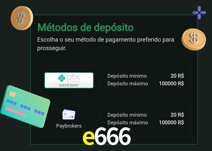 O cassino e666 oferece uma grande variedade de métodos de pagamento